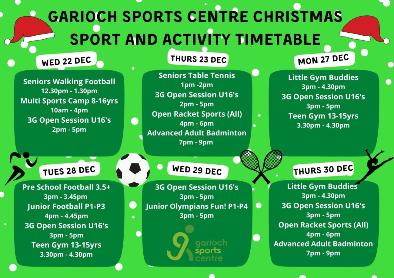 Christmas Sport and Activity Timetable
