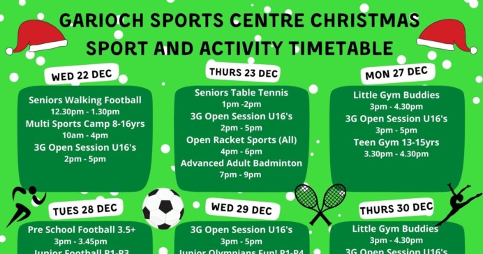 Christmas Sport and Activity Timetable